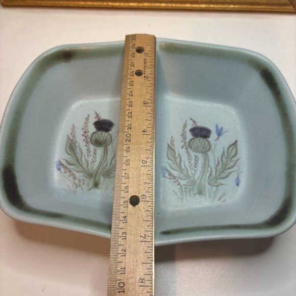 BUCHAN Scotland Stoneware Pottery Divided Bowl Handpainted "Thistle" - Picture 10 of 10